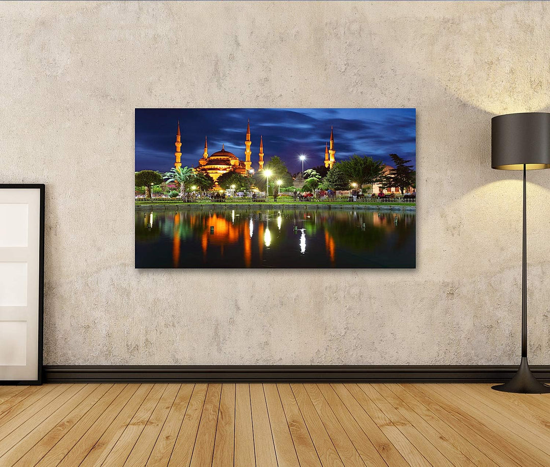islandburner Bild auf Leinwand Blaue Moschee Istanbul Türkei Bilder Wandbilder Poster Leinwand 100x5