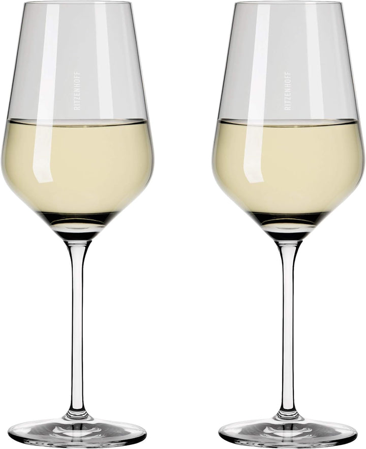 RITZENHOFF 3641002 Weissweinglas 300 ml – Serie Fjordlicht Nr. 2 – 2 Stück mit Farbverlauf Grey – Ma
