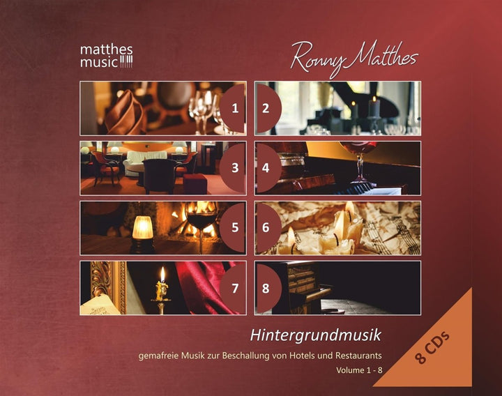 Hintergrundmusik: Vol.1 - 8 (8 CDs) - Gemafreie Musik zur Beschallung von Hotels und Restaurants (Kl