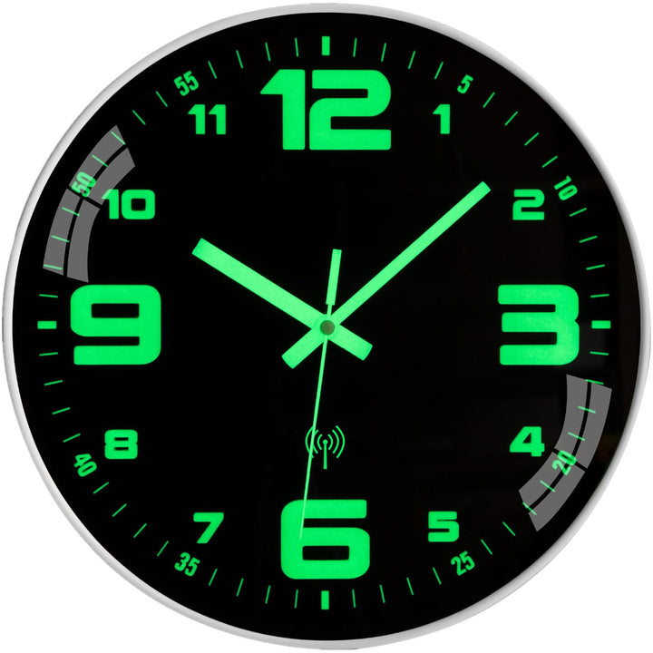 Leuchtend Wanduhr Funk Wanduhr Ohne Tickgeräusche Lautlos 30cm Quarz Modern Gross Batterie Wanduhr E
