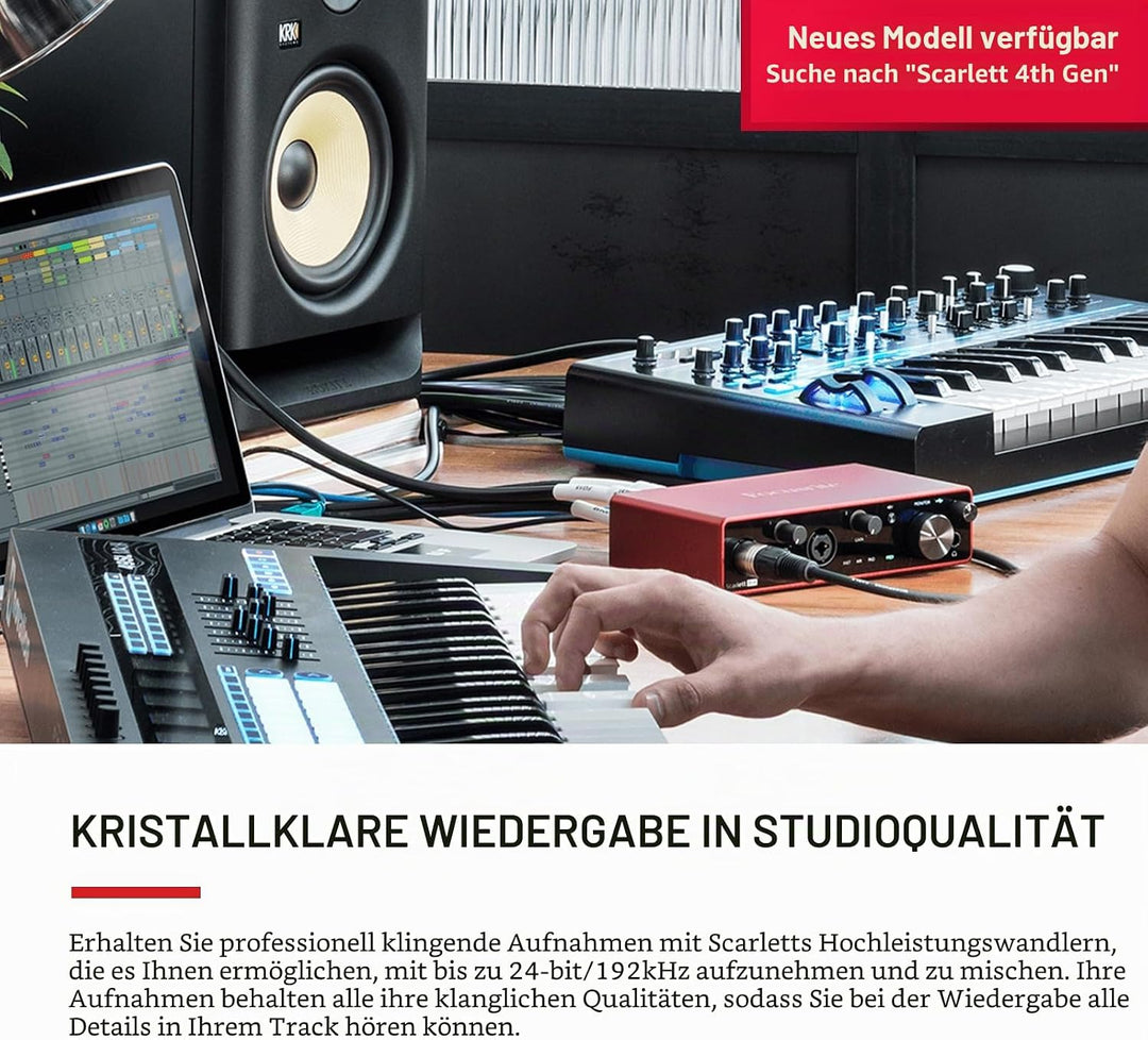 Focusrite Scarlett 4i4 3. Gen USB-Audio-Interface für Aufnahmen, Kompositionen und Streaming — High-