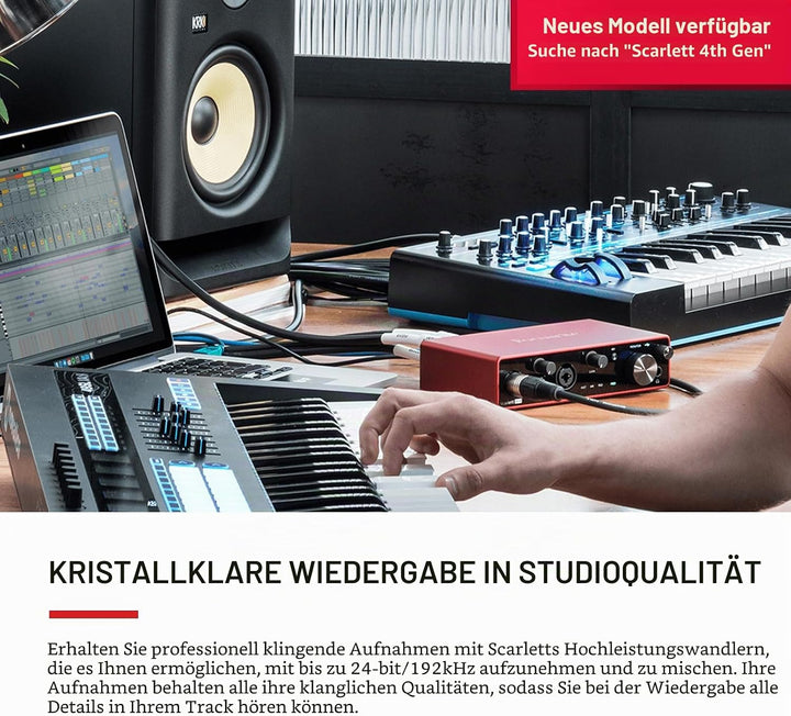 Focusrite Scarlett 4i4 3. Gen USB-Audio-Interface für Aufnahmen, Kompositionen und Streaming — High-
