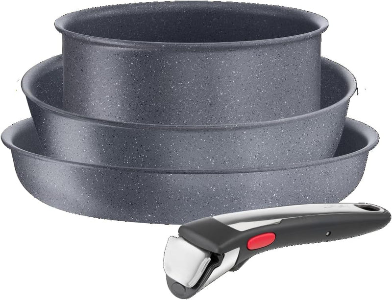 Tefal Ingenio Natural On Kochgeschirr, 4-teilig, stapelbar, Antihaftbeschichtung, Induktion, L766940