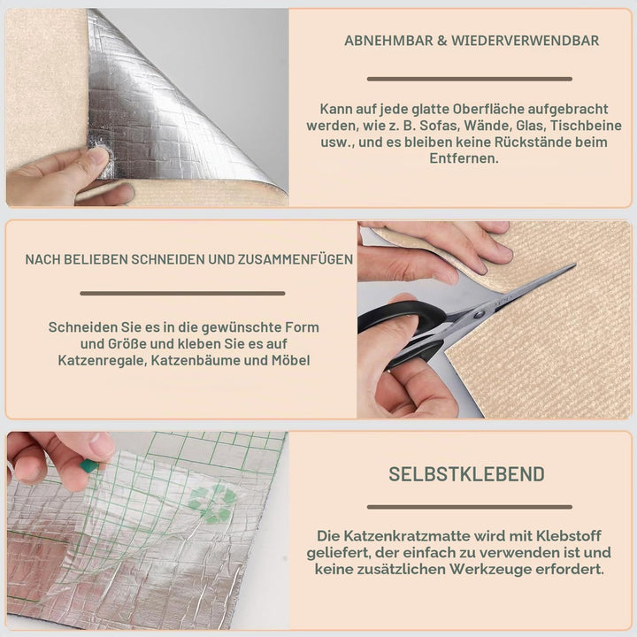Kratzmatte für Katzen, 2 Stück DIY Kratzbrett Katze, Kratzteppich, Kratzschutz, Kratzwand, Möbelschu