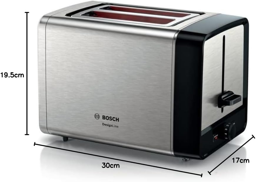 Bosch Designline Toaster TAT5P420 Brotrösten, Auftauen und Aufwärmen Edelstahl