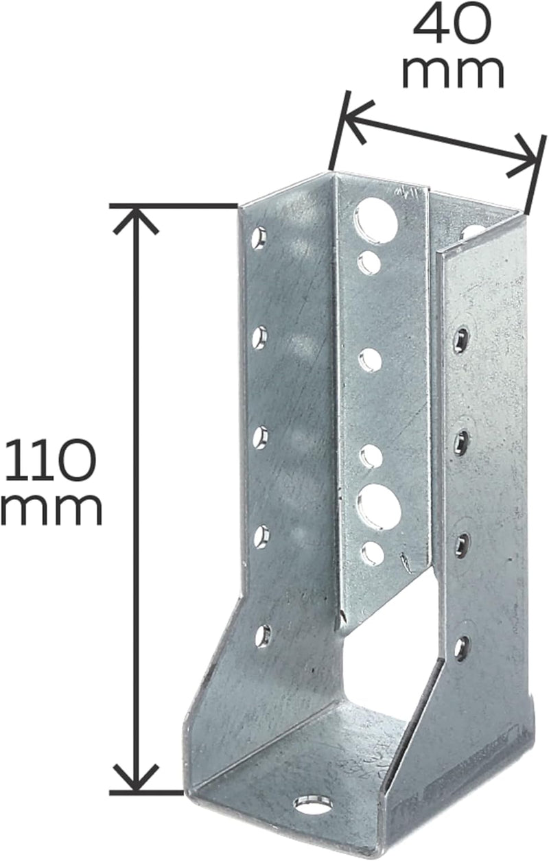 Alberts 865610 Balkenschuh | Typ B | sendzimirverzinkt | 40 x 110 mm | 25er Set 40 x 110 mm (1 Stk.)