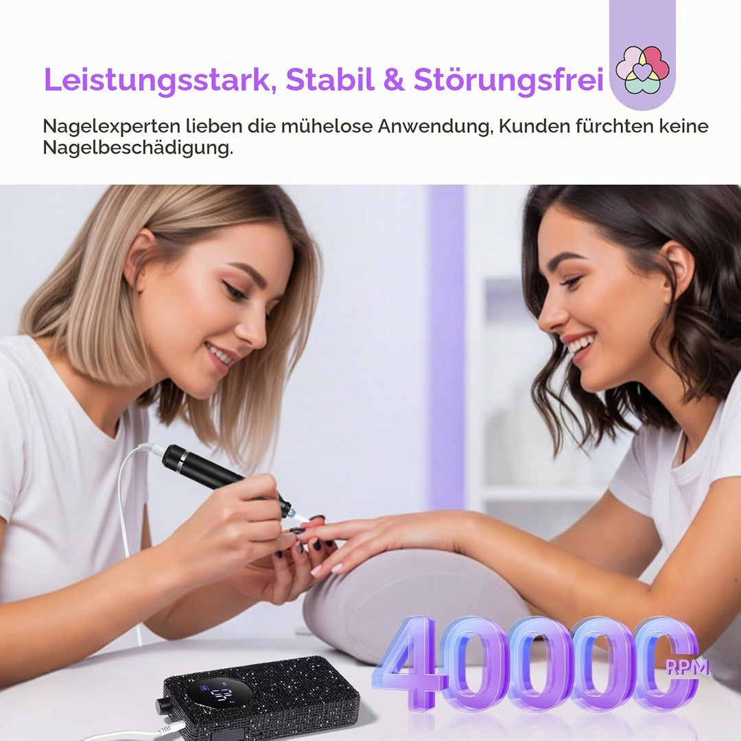 SAVILAND Elektrischer Nagelfräser Professionell 40000 U/min: 30S Schnelle Entfernung Wiederaufladbar