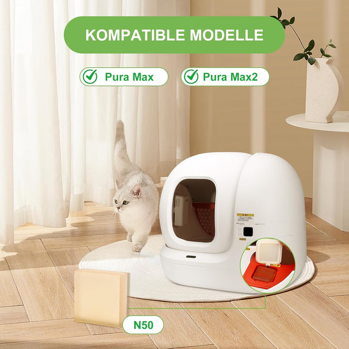 6 Stück Geruchsentferner N50 2.0 für Pura Max 2 Selbstreinigende Katzentoilette, Geruchskontrolle