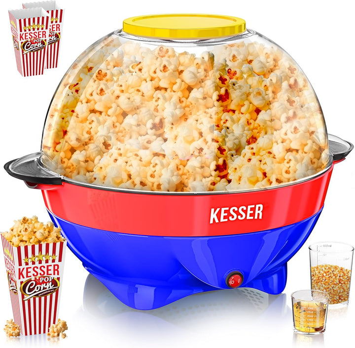 KESSER® Popcornmaschine Gross 800W | Popcorn-Maker 5,5l Inhalt mit Antihaftbeschichtung Deckel & Ser