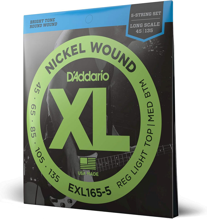 D'Addario E Bass Gitarrensaiten | Saiten E Bass | Bassgitarre Saiten | Saiten 5-Saiter E-Bass | DER