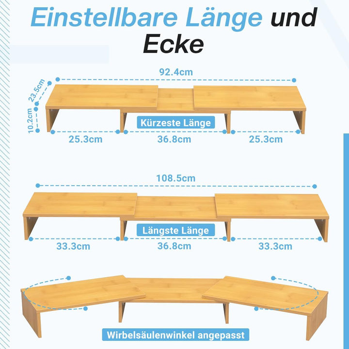 Fleau Home Monitorerhöhung – Laptopständer – Laptoperhöhung – Schreibtisch-Organizer – Bildschirmerh