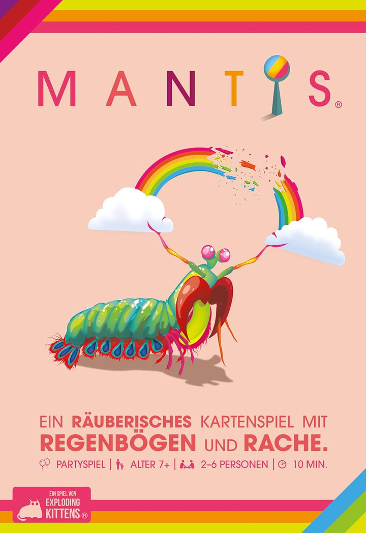 Exploding Kittens, Mantis, Partyspiel, Kartenspiel, 2-6 Spieler, Ab 7+ Jahren, 10 Minuten, Deutsch