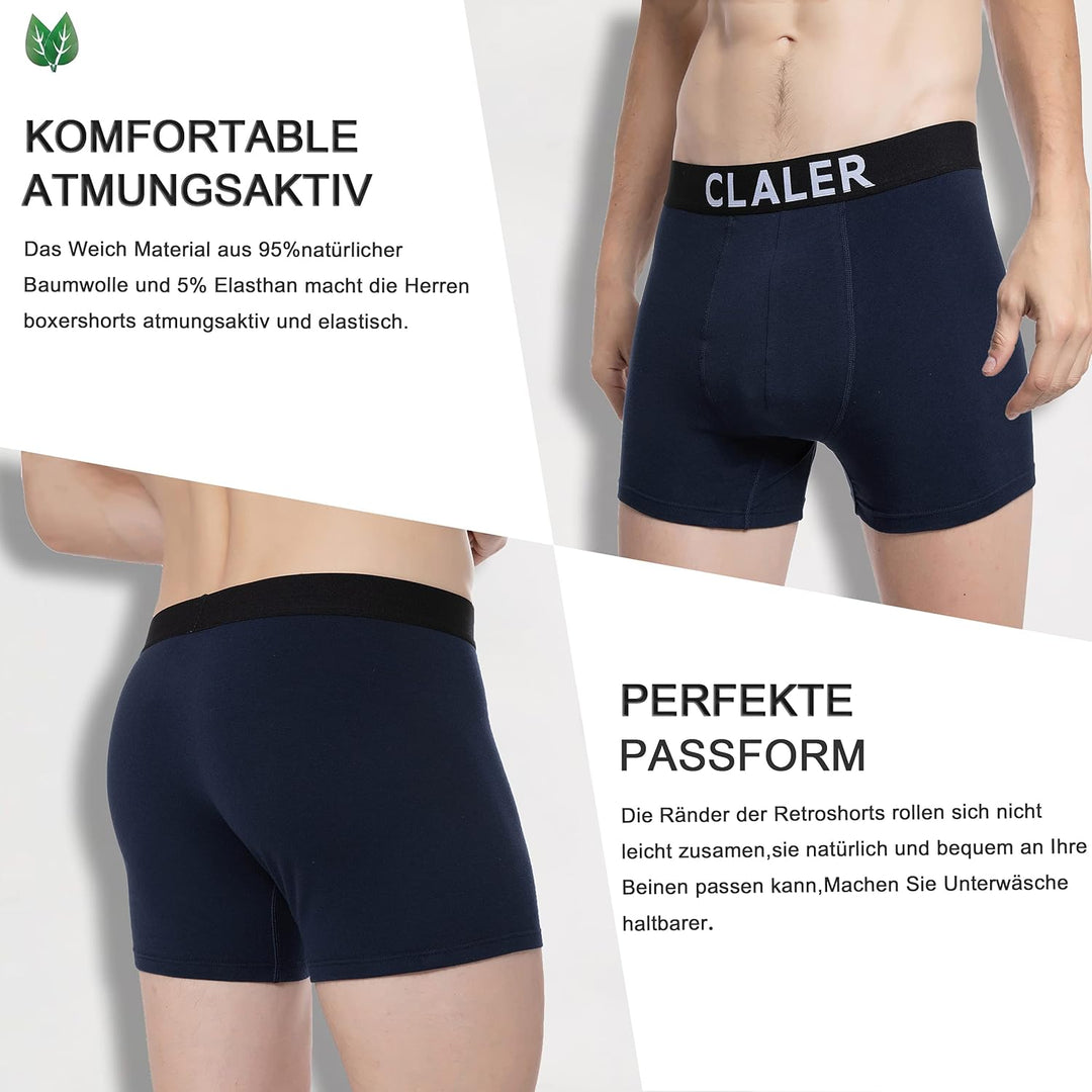 Boxershorts Herren 6er Pack Baumwolle Unterhosen Männer Retroshorts Bequeme und Atmungsaktive Men Un