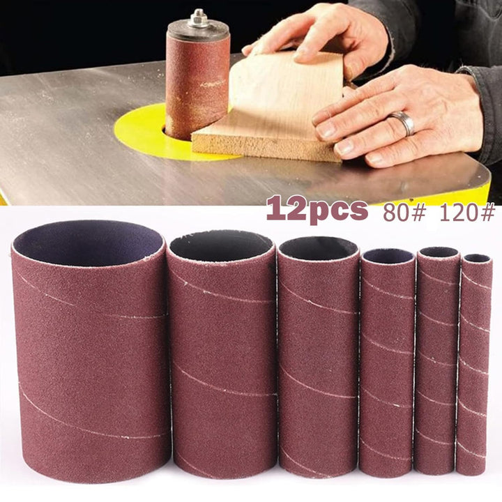 ZYWUOY 12 Stück Spindelschleiferhülsen, 11,4 cm Schleiftrommelhülsen-Set Schleifpapier Trommel Polie