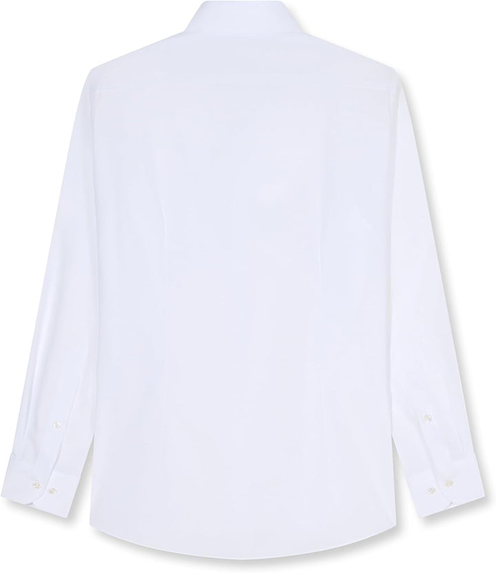OLYMP Herren Businesshemd Langarm Luxor,Kariert,modern fit,Button-Down-Kragen 37 Weiss, 37 Weiss