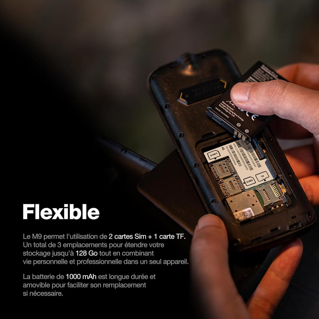 AGM M9 Handy ohne Vertrag, 2.4 Zoll Farbdisplay,Robust, Batterie 1000 mAh,(IP68),Stossfest,Baustelle