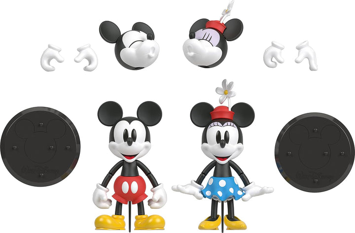 Disney 100 Sammelfiguren Mickey und Minnie Maus, bewegliche Charaktere, austauschbarer Kopf & Hände,