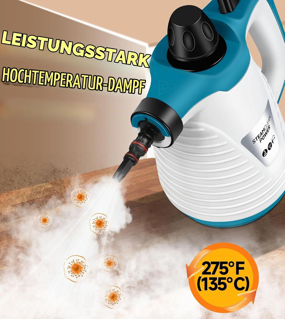 KingSom Dampfreiniger, Dampfreiniger Handgerät mit 9 Zubehörteilen, Steam Cleaner Handheld, Hand Dam