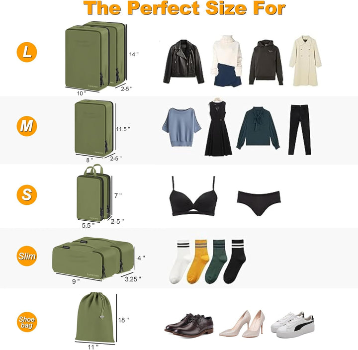 Koffer Organizer Set 8-teilig, Packtaschen für Koffer, Packing Cubes Set für Reise,Packtaschen mit K