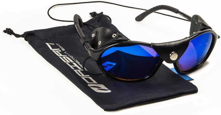 Daisan schwarze Gletscherbrille Bergsteigerbrille Sonnenbrille mit Kat. 4 Gläser 100% UV Schutz