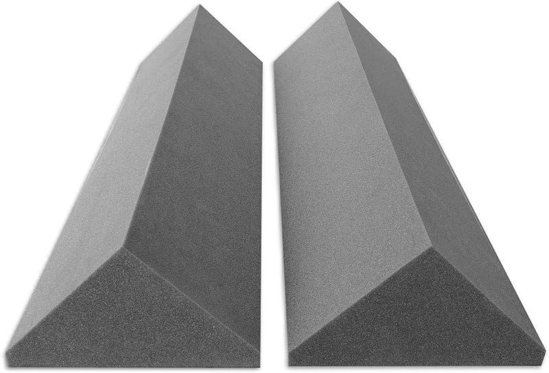 2 Bass-Trap Absorberelemente, 100cm hoch, Eckabsorber Breitbandabsorber, Akustikschaumstoff 2er Set,