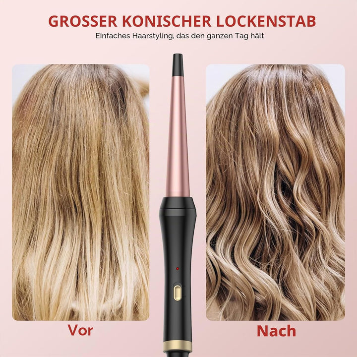 Konischer Lockenstab aus Keramik für Natürliche Wellen Locken Conical Curling Wand Lockenwickler Loc