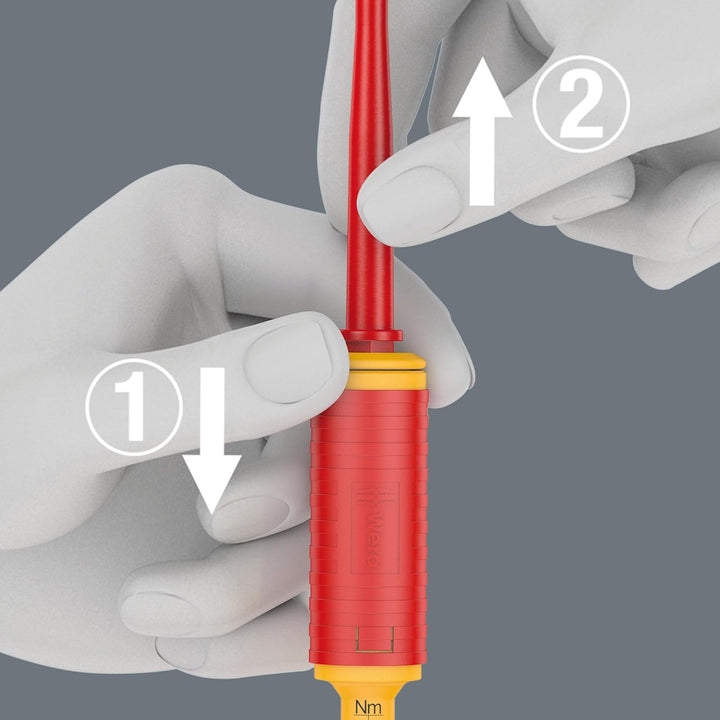 Wera Kraftform Kompakt VDE Torque, VDE-isolierter Bit-Handhalter mit Wechselklingen-Sortiment, 1,2-3