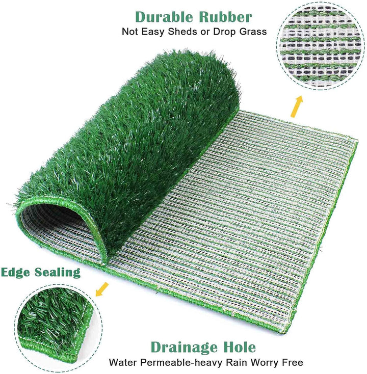BRIAN &amp; DANY 76 x 51 cm Hundeklo Hundetoilette Trainingsunterlage mit 2 Austauschbarer Kunstrasen, I