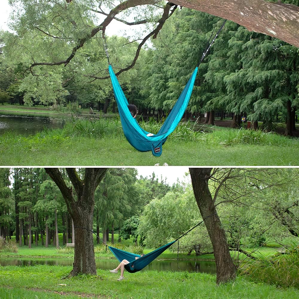 AnorTrek Camping Hängematte, superleichte tragbare Fallschirm Hängematte mit Zwei Baumgurten Einzel
