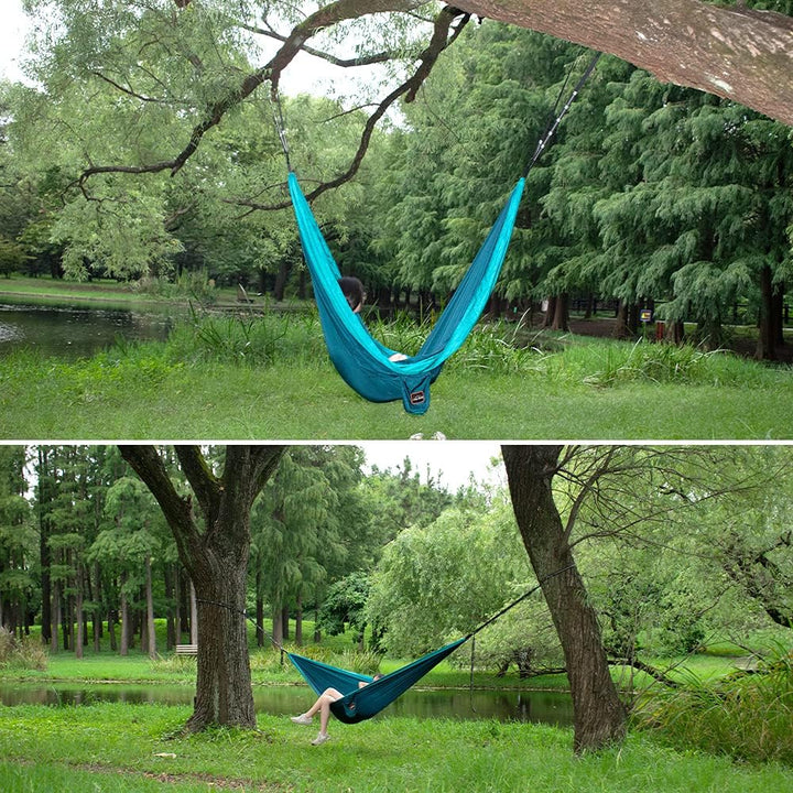 AnorTrek Camping Hängematte, superleichte tragbare Fallschirm Hängematte mit Zwei Baumgurten Einzel
