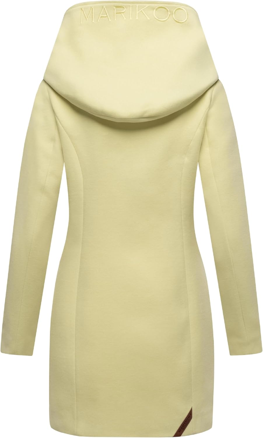 MARIKOO Damen Mantel in Wollmantel-Optik Warmer Trenchcoat mit Kapuze Maikoo XS-5XL S Pastel Yellow,