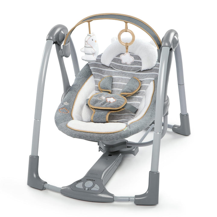 Ingenuity Swing 'n Go Deluxe Babyschaukel & Babywippe, 5 Geschwindigkeiten, Musik, Plüschtiere, 0–9