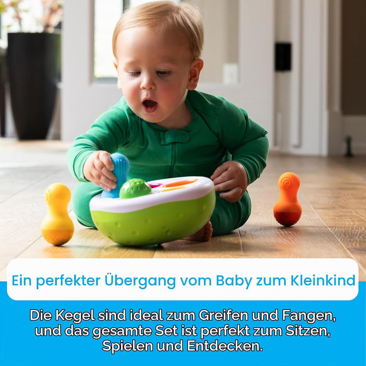 Fat Brain SpinnyPins Spielzeug, Lernspielzeug Babys, Kegelspielzeug für Kleinkinder, Spielzeug für B