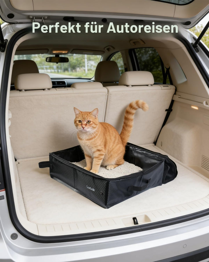Luxtude Reise-Katzentoilette für Katzen, tragbare Katzentoilette für Katzen (Schwarz, Mitte) Schwarz
