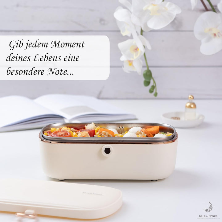 Bella Epoca: Tragbare Elektrische Wärmebox - Elegante Wärmende Lunchbox. Elektrische Lunchbox mit 2