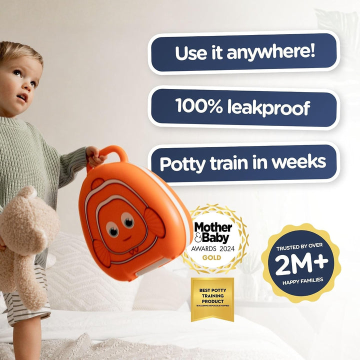 My Carry Potty - Clownfish Reise-Töpfchen, preisgekrönter tragbarer Kleinkind-Toilettensitz für Kind