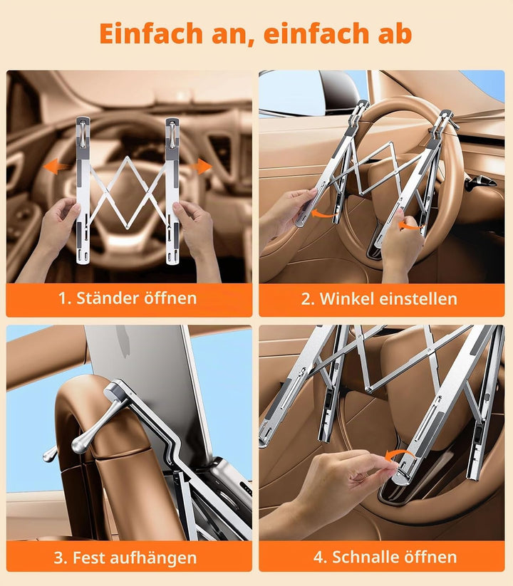 Auto-Laptophalterung, Lenkradablage, höhenverstellbar, Auto-Schreibtisch für Laptop, Computer, Table