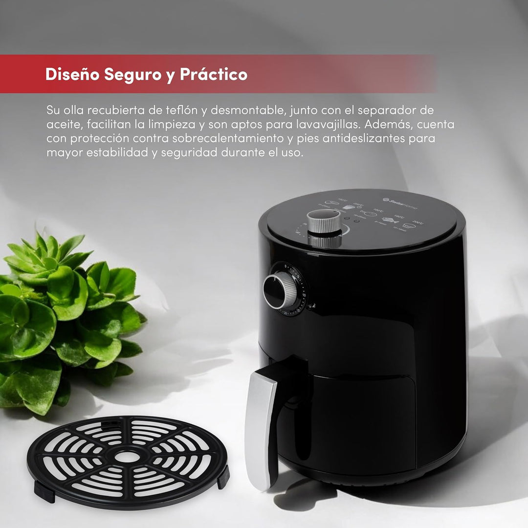 Z SwissHome PETIT - Heissluftfritteuse 2.5L 1200W - Temperatur 80-200°C - Timer 30 Min - Herausnehmb