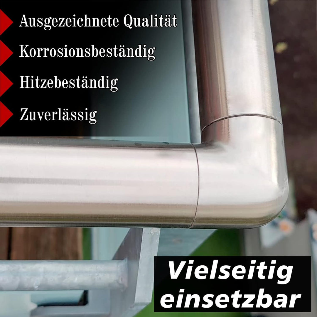 PRIOstahl Rundbogen Rohrbogen Rohrverbinder Steckfitting Eckverbinder Rund 90 Grad - 2 Stück Ø 42,4