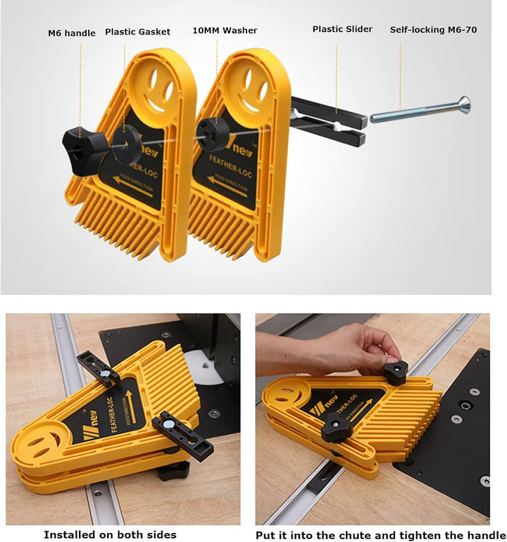 Nachar Doppel Federbrettern, Tischsägen-Federbrett- Feder Loc Board Set, Featherboard Tischsäge Push