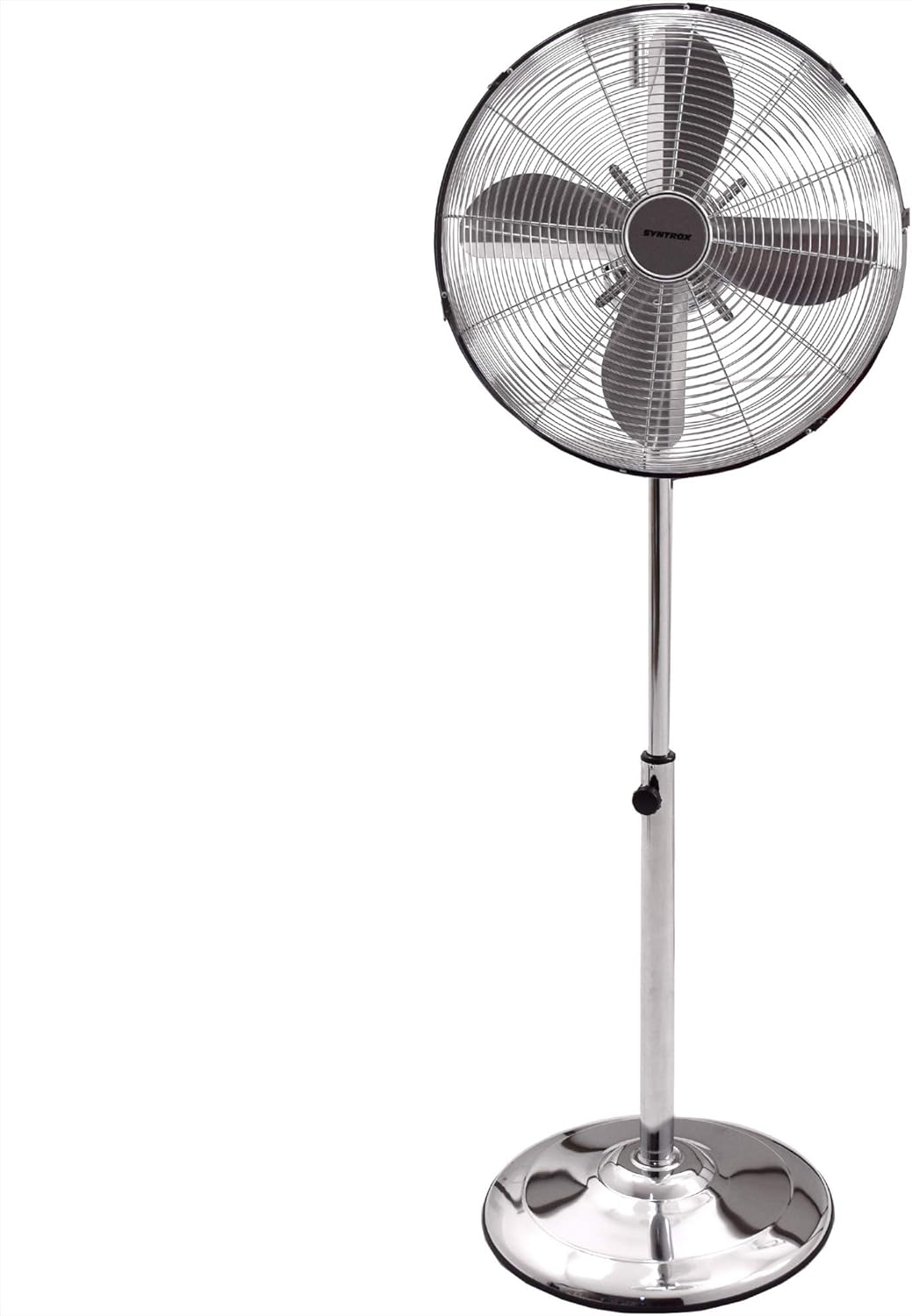 Syntrox Germany SVT-50W Chrome Retro Ventilator mit Oszillation Axialventilator Standventilator Wind
