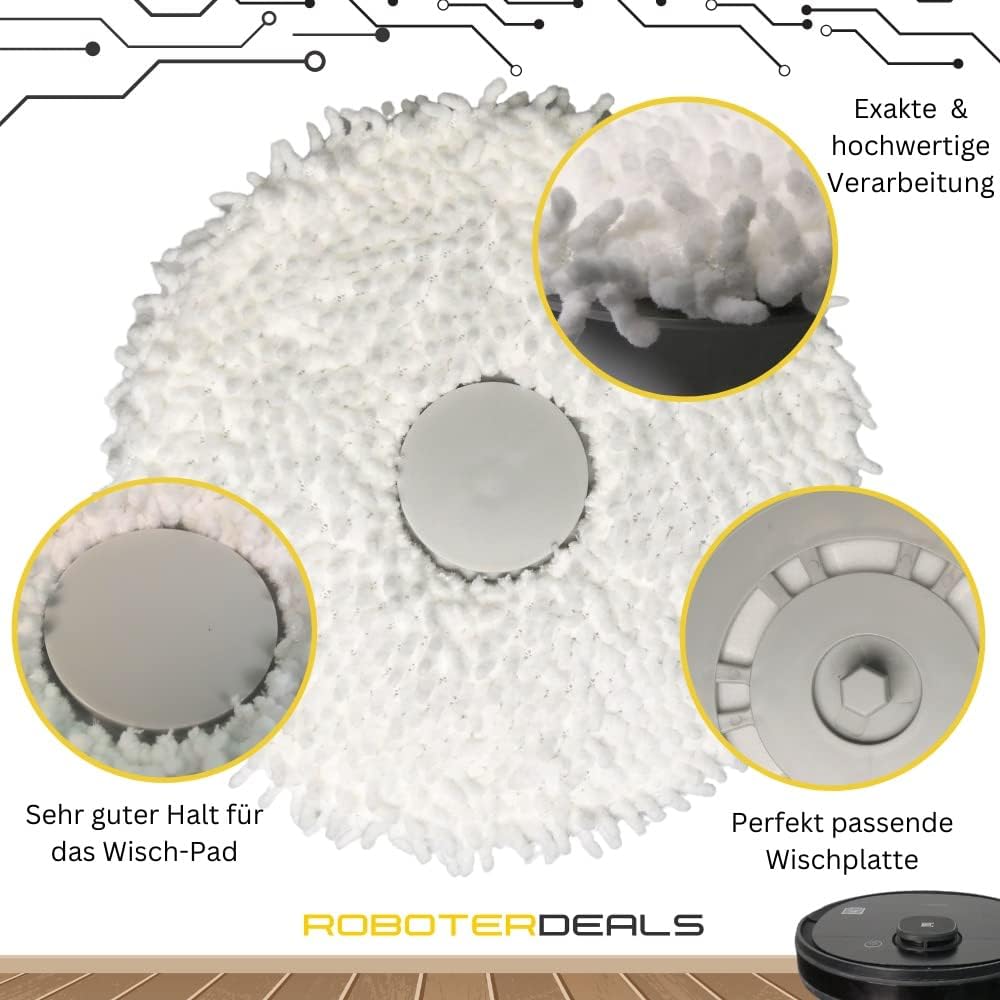 Roboter Deals - Wischplatten, Ersatzhalterung mit Mikrofaserpad (2 Stück) für Dreame L10s Pro, L10s