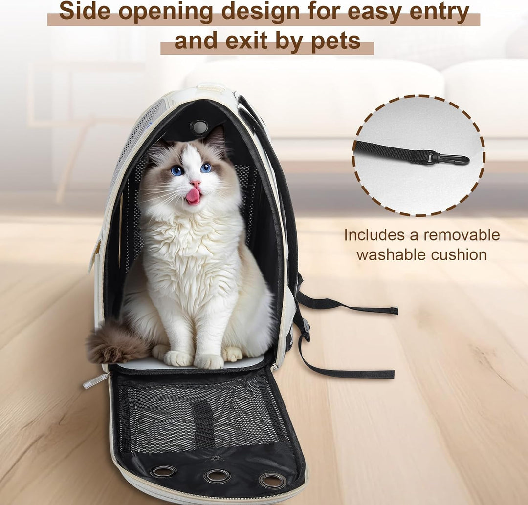 Haustier Rucksack für Katzen & Kleine Hunde,Atmungsaktiver Tragbare Katzenrucksack mit Sichtfenster,
