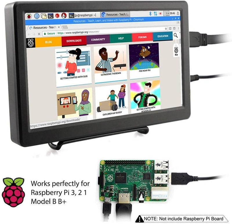 ELECROW Portable Monitor, 10,1 Zoll Mini Monitor 1920X1080p HD VGA Monitor IPS Screen Raspberry Pi D