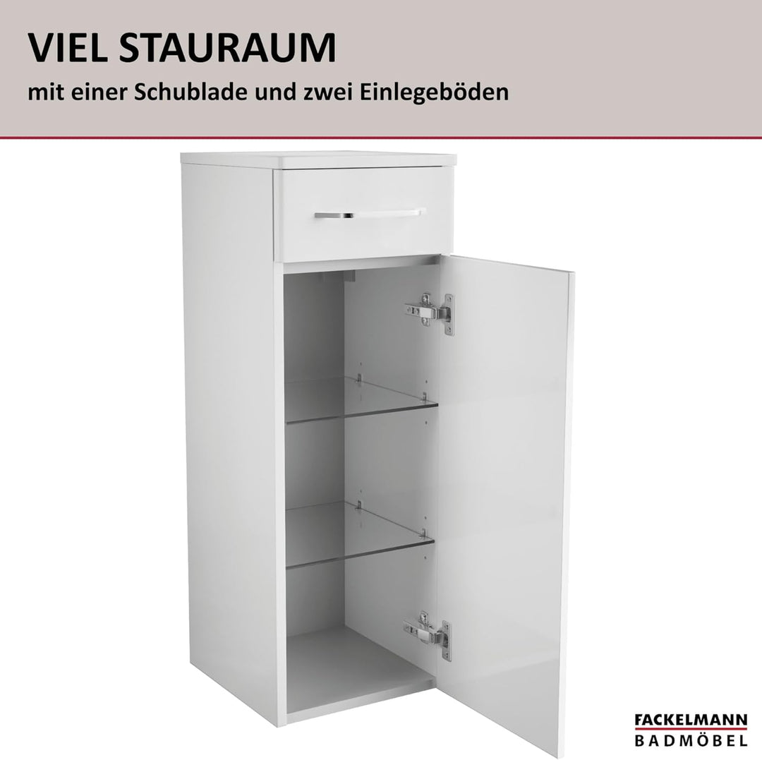FACKELMANN Milano Midischrank mit Tür und Schublade – Schrank für Badezimmer (30,5 cm x 83 cm x 32 c