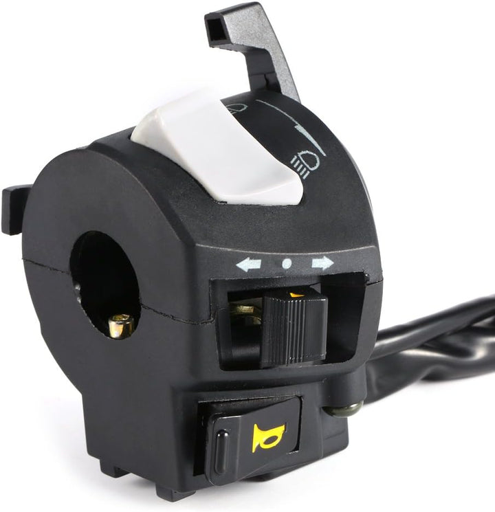 Qiilu 2x Universal 7/8 '' Motorrad Lenker Schalter, Wasserdichte Motorrad Scheinwerfer Blinker Horn