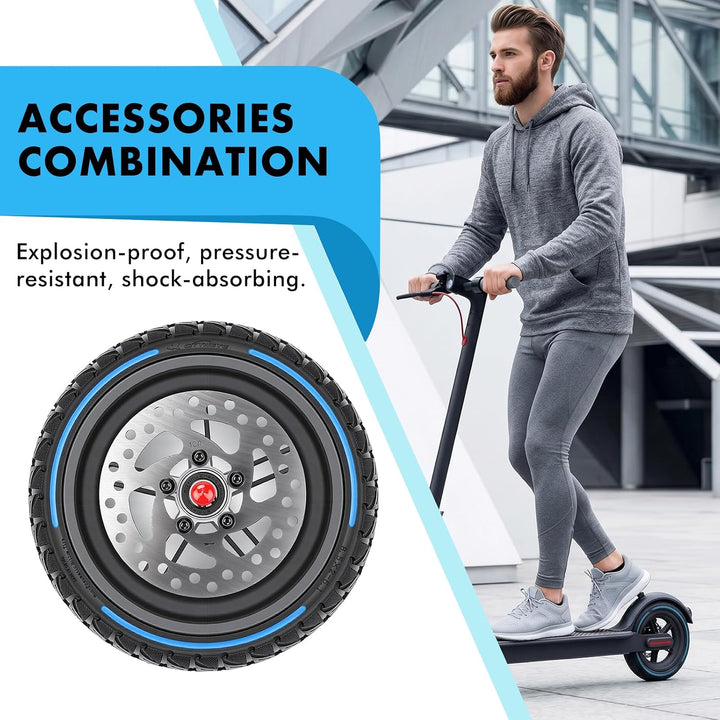 BuyWeek E-Scooter Hinterrad Vollgummireifen mit 120 mm Scheibenbremse für Xiaomi M365 PRO, Explosion