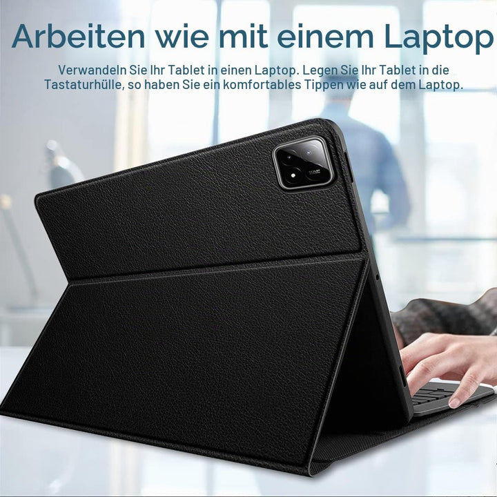 Wineecy Beleuchtete Tastatur Hülle für Xiaomi Pad 6S Pro 12.4 Zoll Tablet 2024, Magnetisch Abnehmbar