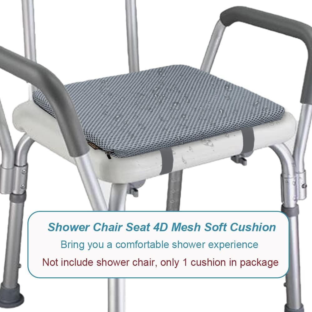 Duschstuhl-Sitzmatte – 4D-Mesh-weiches Kissen, Transfer-Bankkissen, Badhocker, gepolstert für ältere