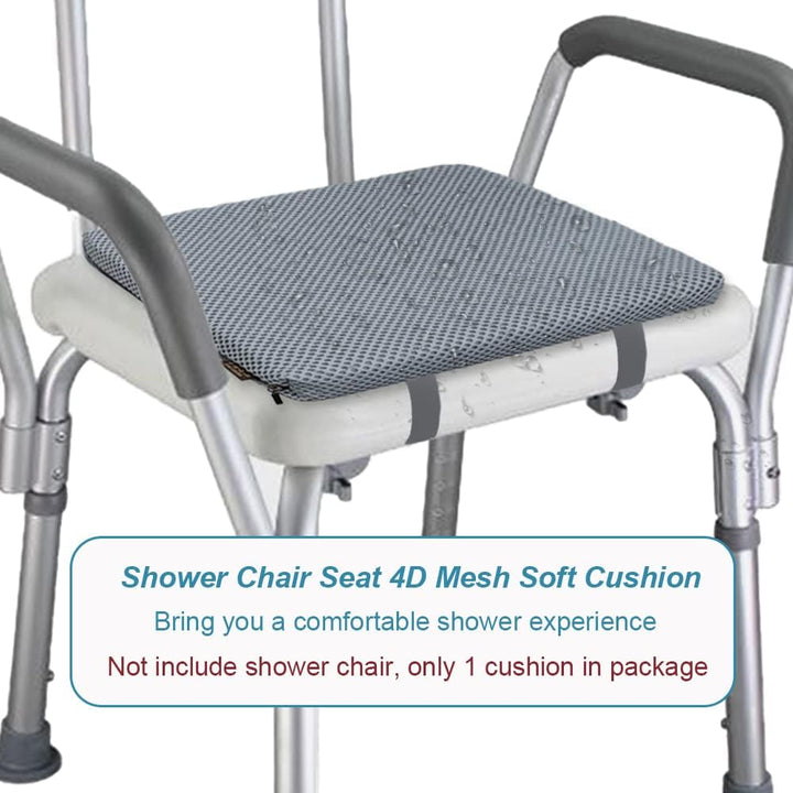 Duschstuhl-Sitzmatte – 4D-Mesh-weiches Kissen, Transfer-Bankkissen, Badhocker, gepolstert für ältere